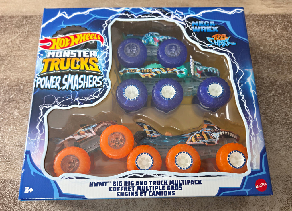 Hot Wheels Monster Trucks 1:64 Power Smashers Trucks Multipack