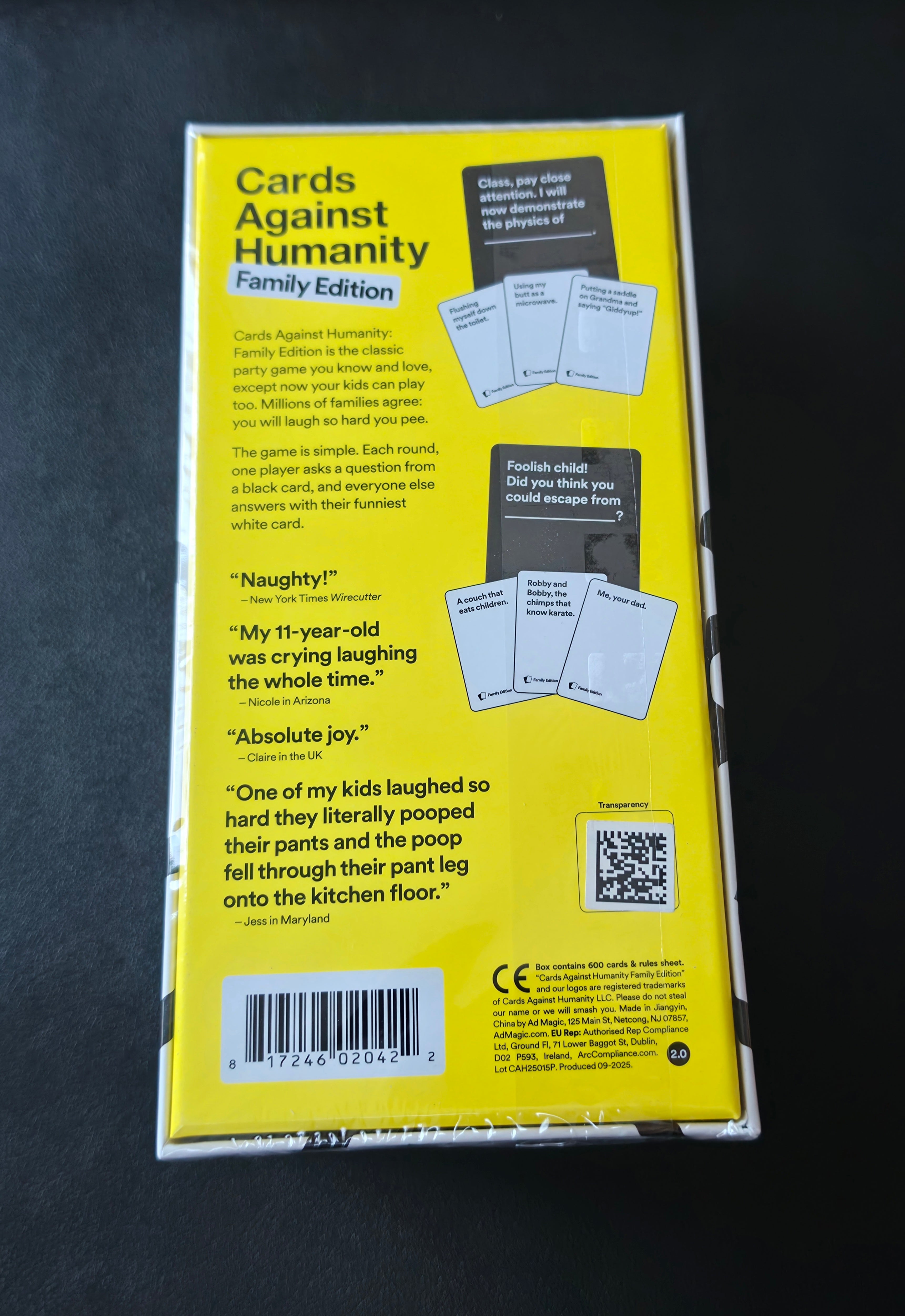 Cards Against Humanity Family Edition Card Game - New 2026 Edition