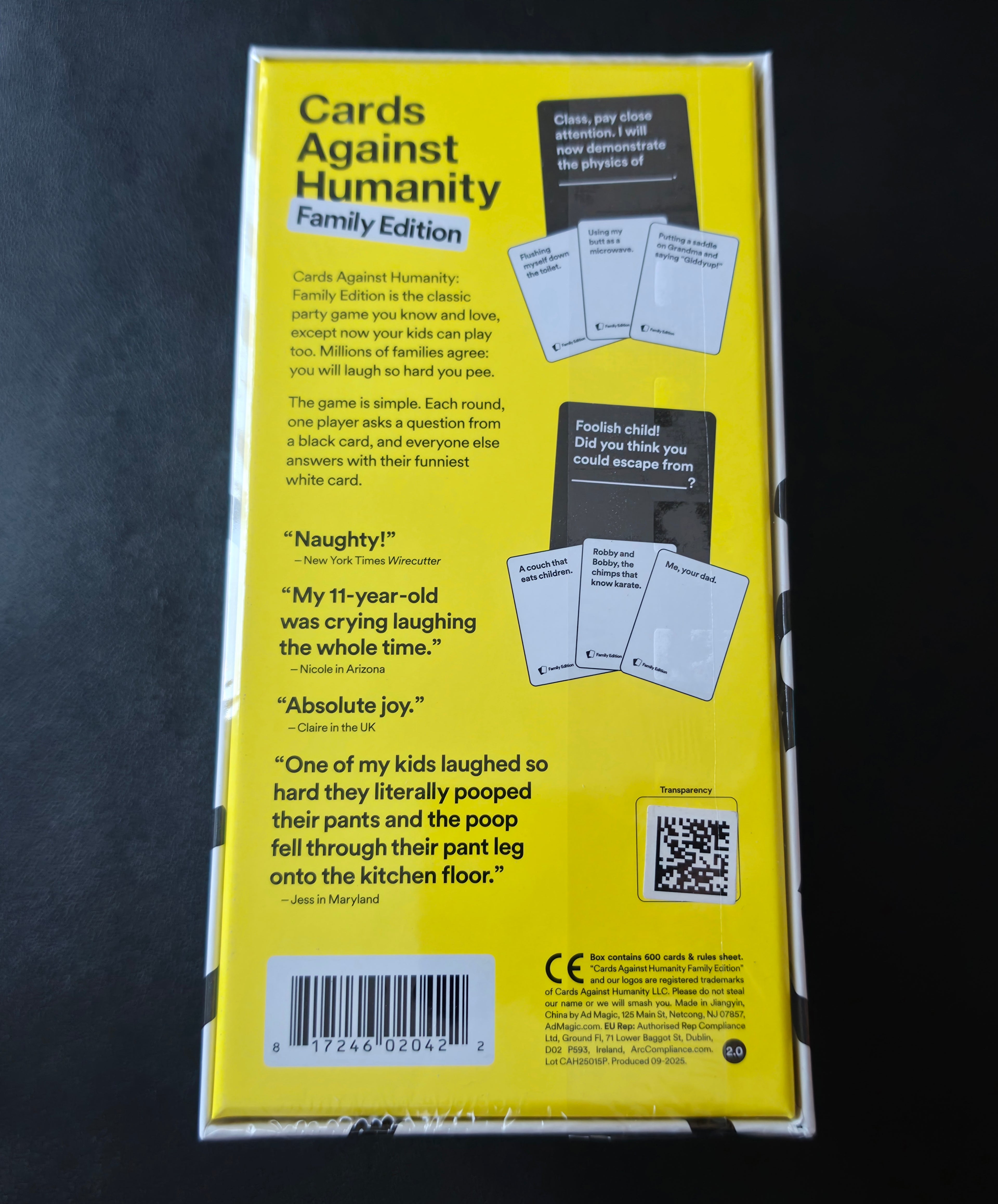 Cards Against Humanity Family Edition Card Game - New 2026 Edition