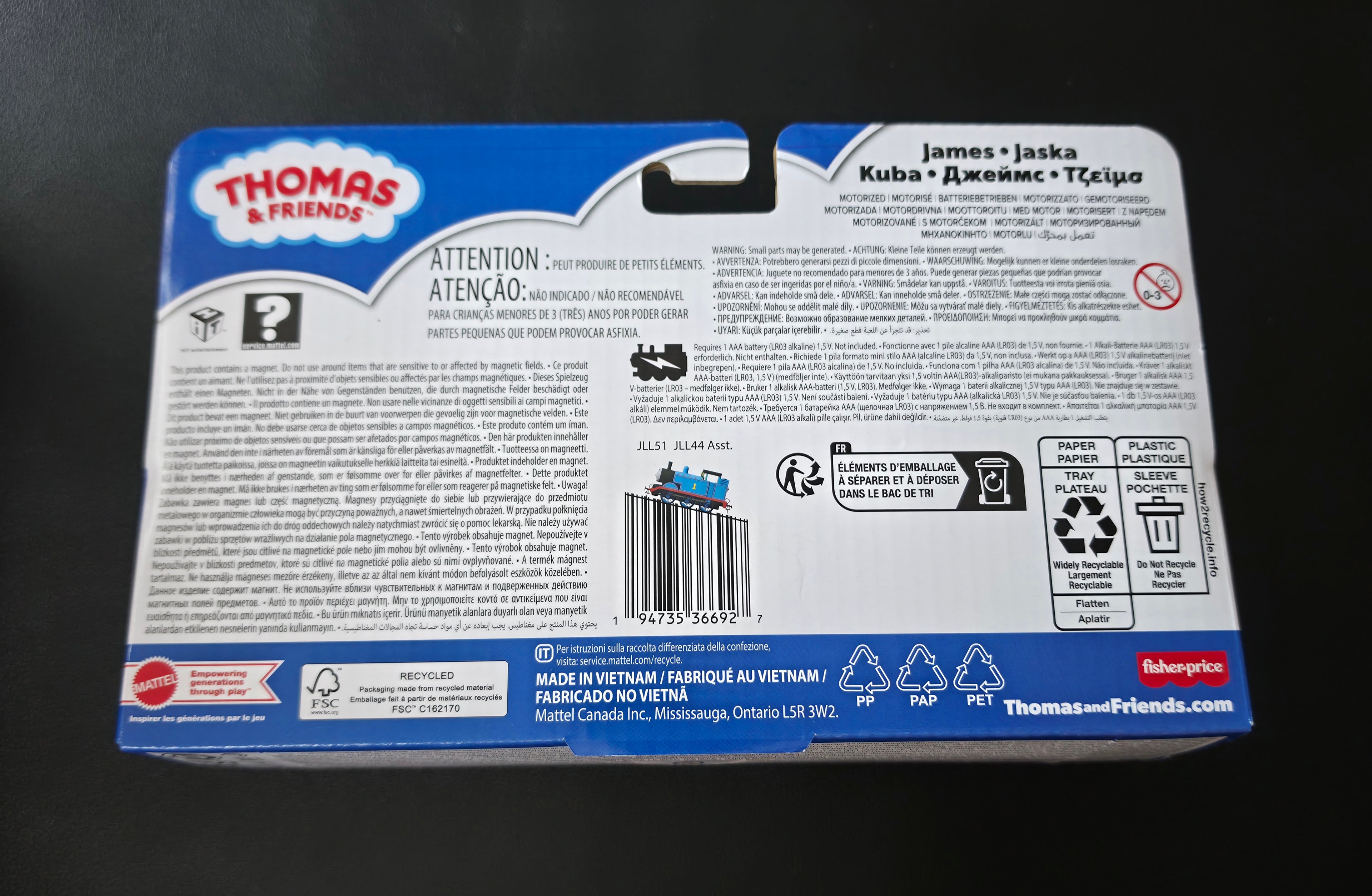 Thomas & Friends Push Along Diecast Train James -  New Nouveau