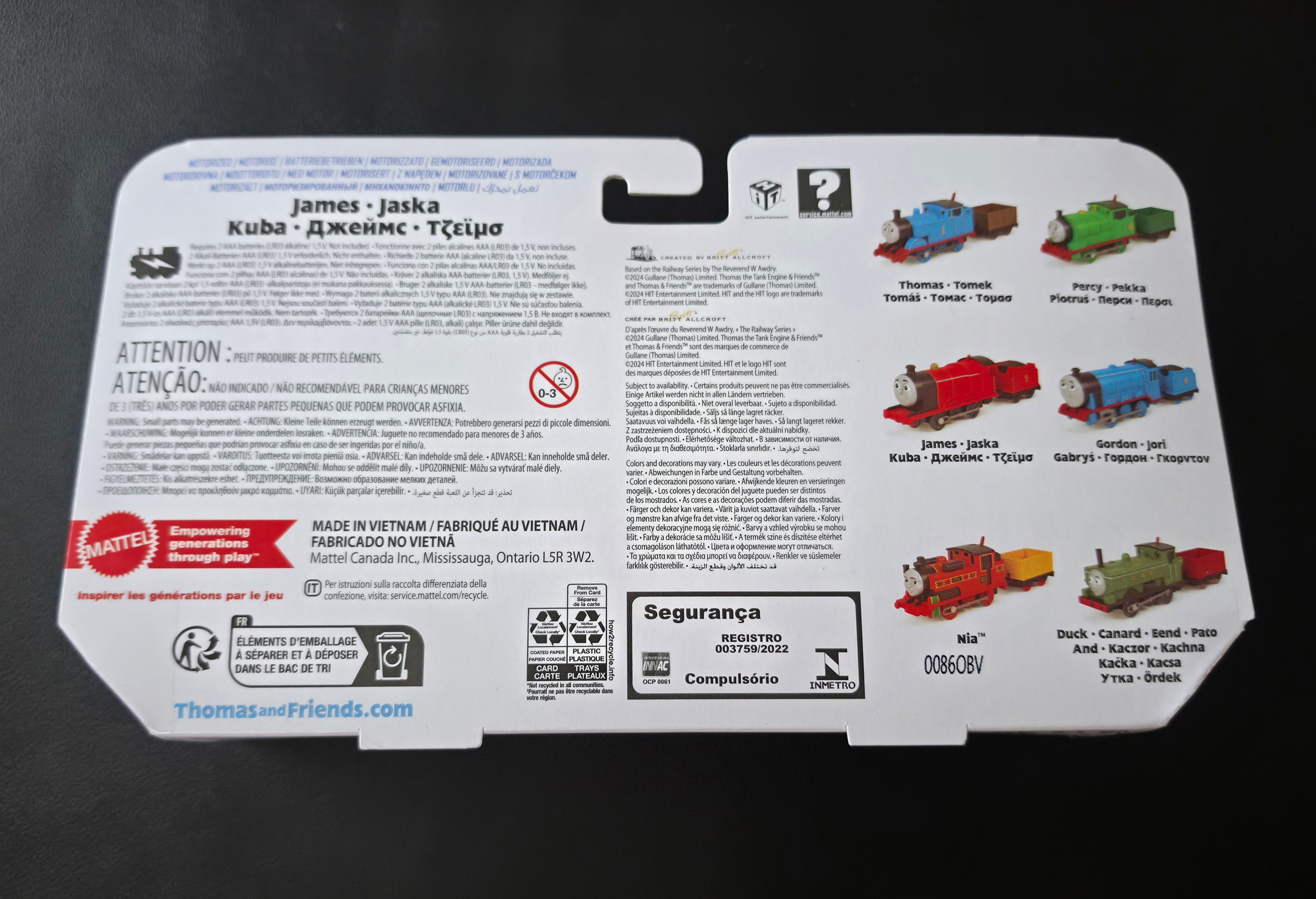 Thomas & Friends Push Along Diecast Train James