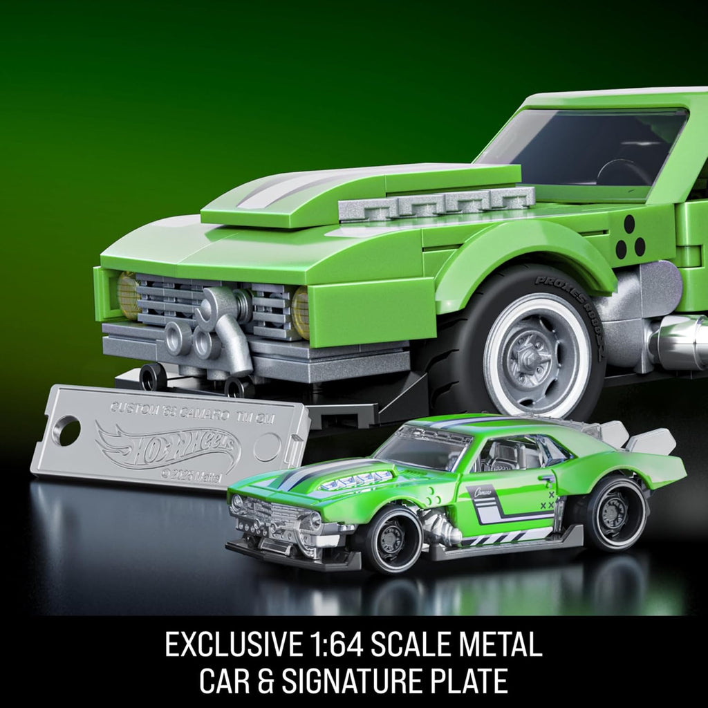 Mattel Brick Shop Hot Wheels Speed Series Building Set, Custom ’68 Camaro with 289 Pieces