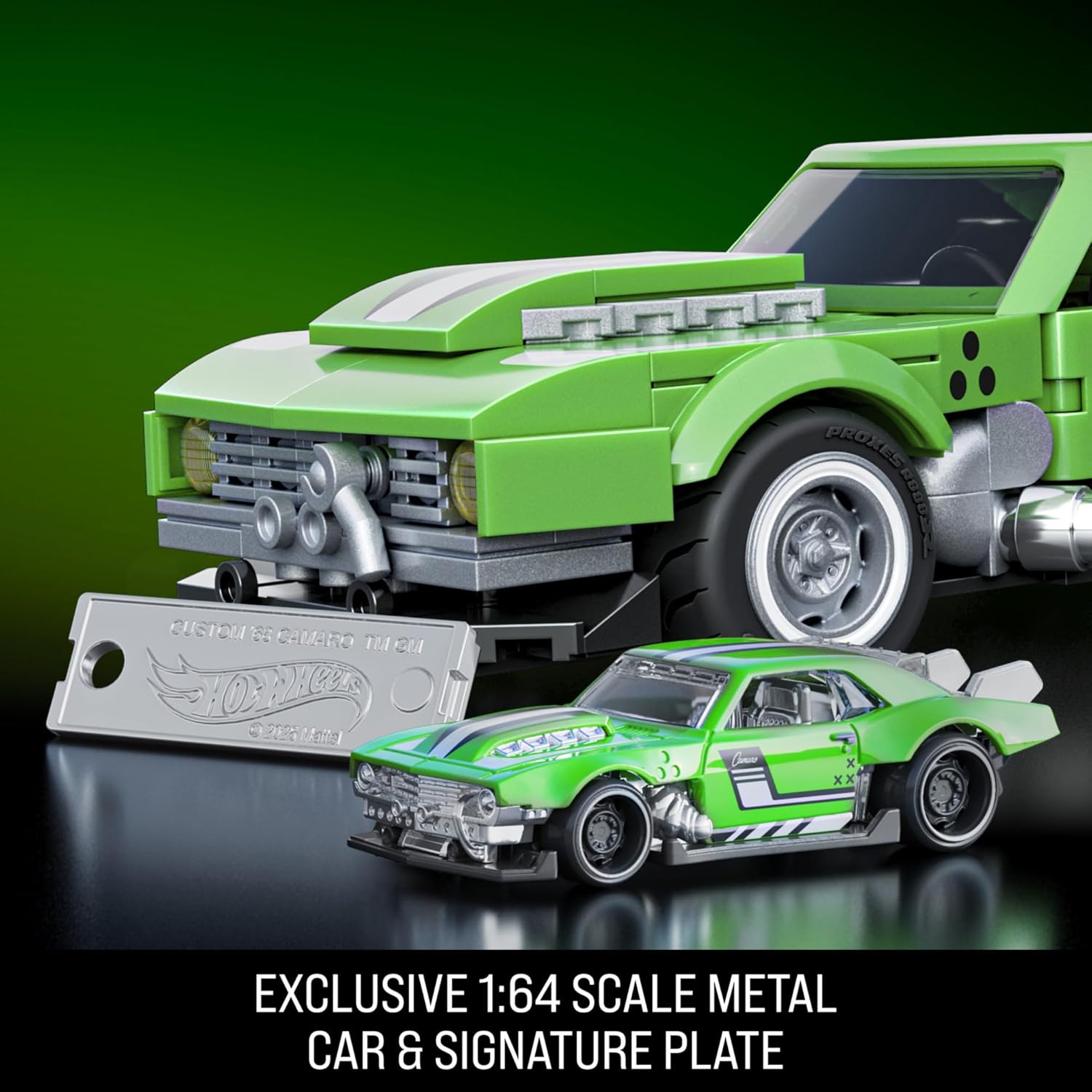 Mattel Brick Shop Hot Wheels Speed Series Building Set, Custom ’68 Camaro with 289 Pieces
