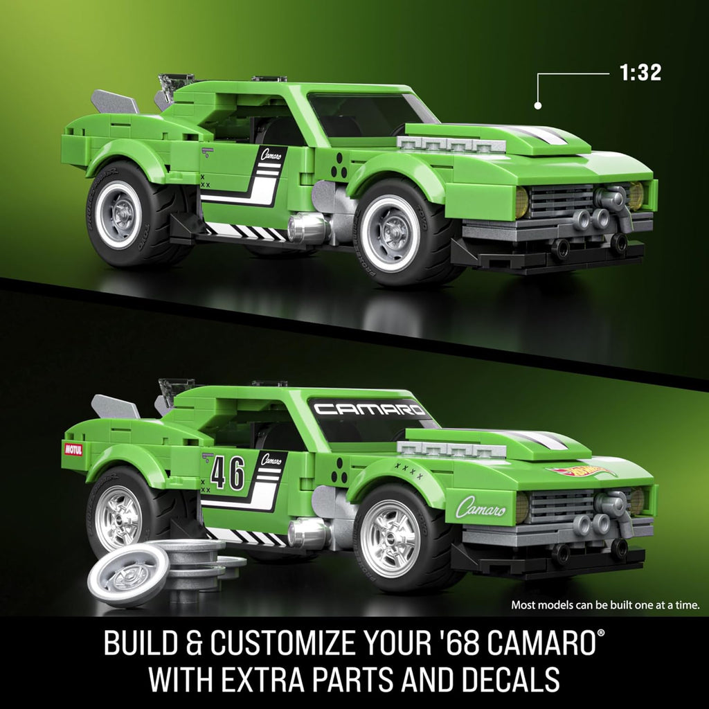 Mattel Brick Shop Hot Wheels Speed Series Building Set, Custom ’68 Camaro with 289 Pieces